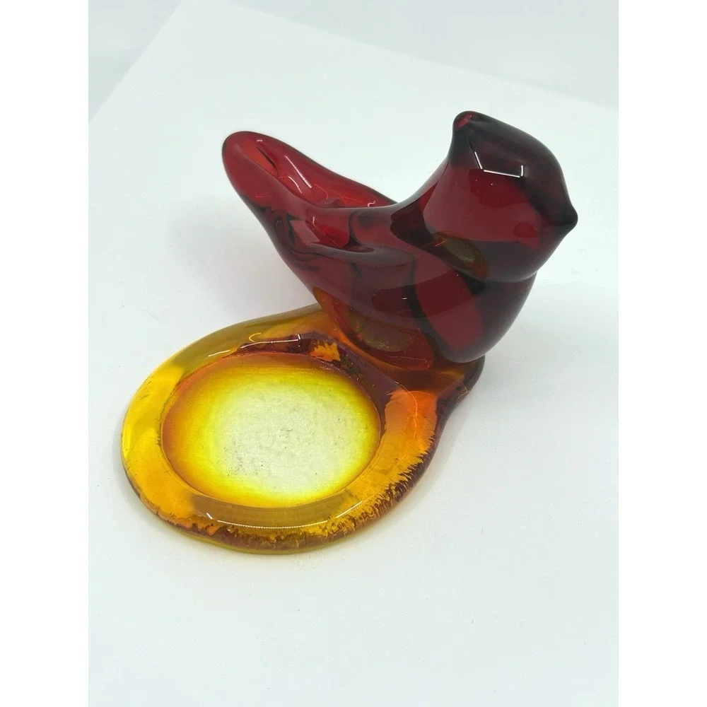 1989 Vintage Titan Art Red Cardinal Of Love Signed W. Ward With Candle Holder